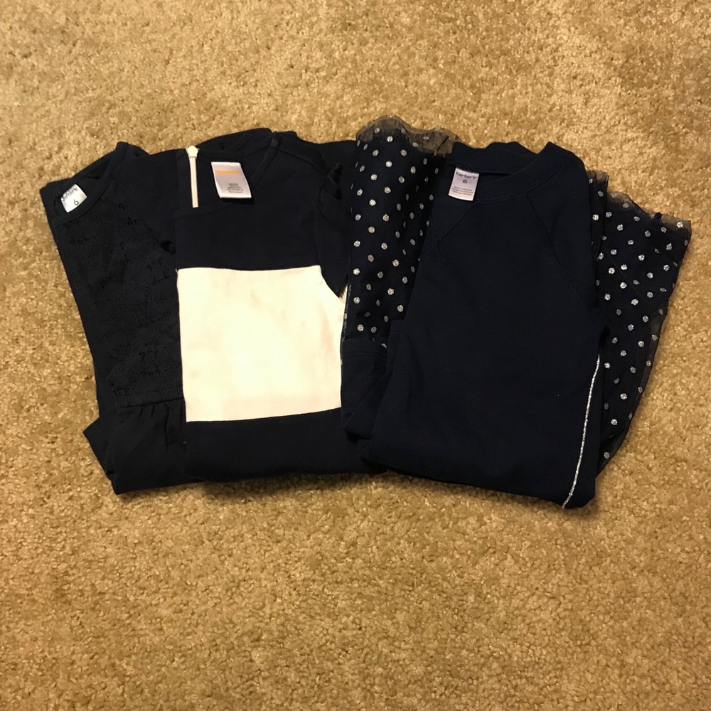 Three navy dresses. Size 6